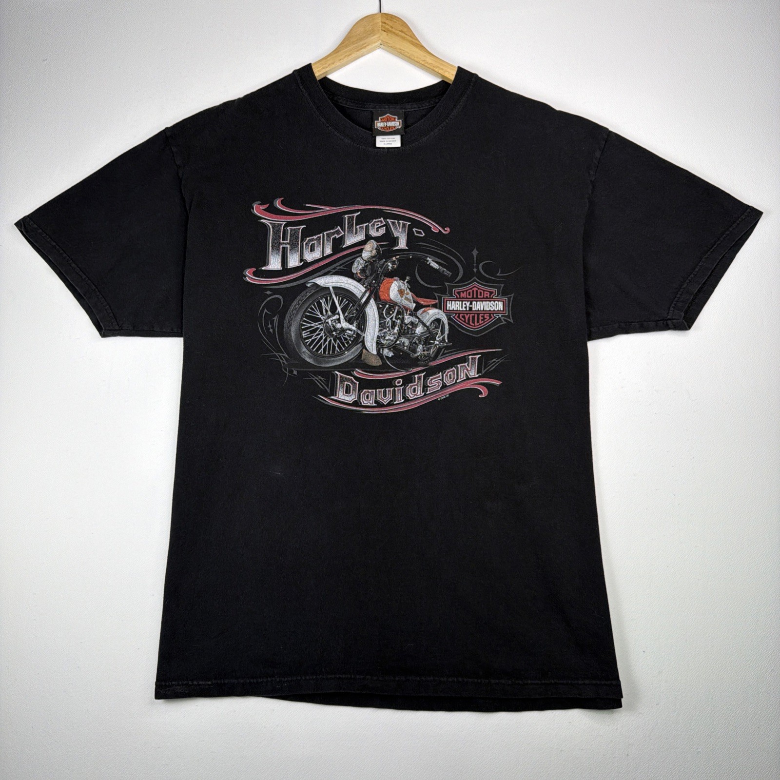 2006 Vintage Caliente Harley-Davidson  Mens Graphic Black T-Shirt XL Texas
