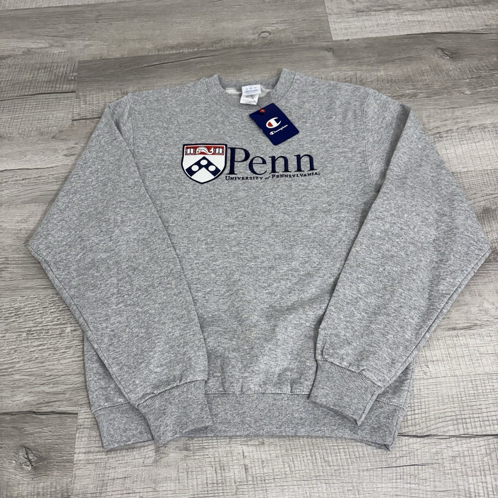 NWT Champion Grey Penn University Of Pennsylvania Pullover Crewneck Mens Small