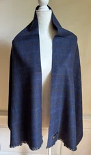 STUNNING Loro Piana NEW Cashmere Scarf  Navy Plaid Check $895