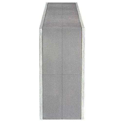 Uttermost 25483 Aerina 15"W Wood Console Table - Gray Faux Shagreen - Picture 4 of 5