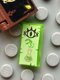 Lego Elves 41188 Book w/ Goblin Eye Cover & Trans Bright Green Tile w/ Flask