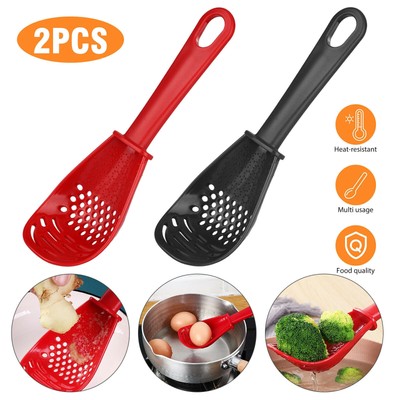 1/2PCS Kitchen Multifunctional Cooking Spoon Soup Skimmer Utensil Heat Resistant