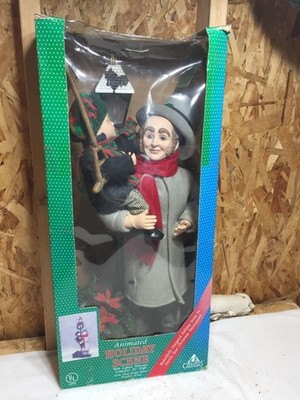 NEW 1995 Tiny Tim & Scrooge 36'' Animated Holiday Scene Charles Dickens