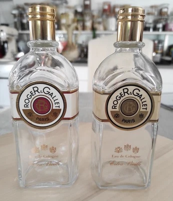 2 Flacons vides rares et anciens de l'eau de Cologne Roger &Gallet Extra Vieille - Photo 1/4
