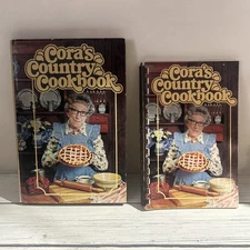 VTG Cora's Country Cookbook 1st Print 1977 HC & 1977 Spiral Bound Soft cover
