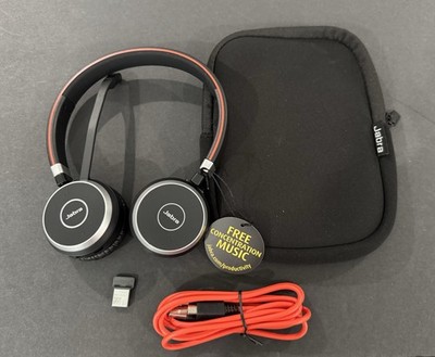 Jabra Evolve 65 Stereo Bluetooth Headset Link 370 Dongle Case Open Box