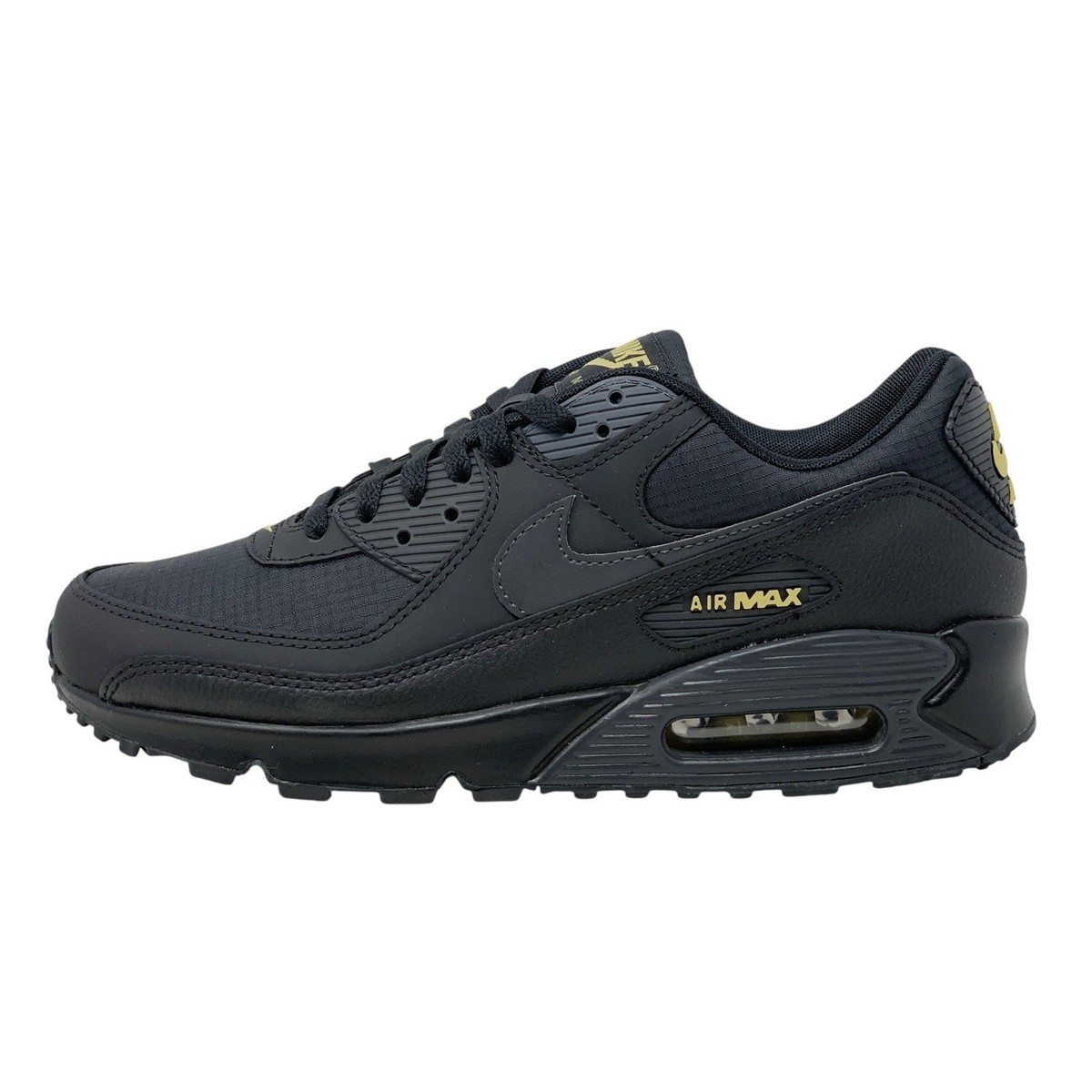 Nike Air Max 90 Gold Anthracite Black Sneakers, Size 11 BNIB