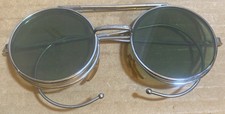 VTG Wire Rim Glasses Combination Flip Sunglasses Steampunk Roadster 5.25  w X 2  h