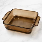 Vintage Anchor Hocking 8x8 Square Baking Dish Amber Glass 2 Qt Ovenware USA