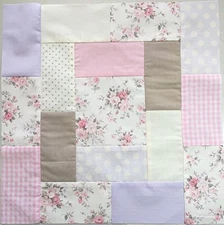 16 Large Pink Lavender Flowers Cottage Core Potato Chip Log Cabin Quilt Blocks