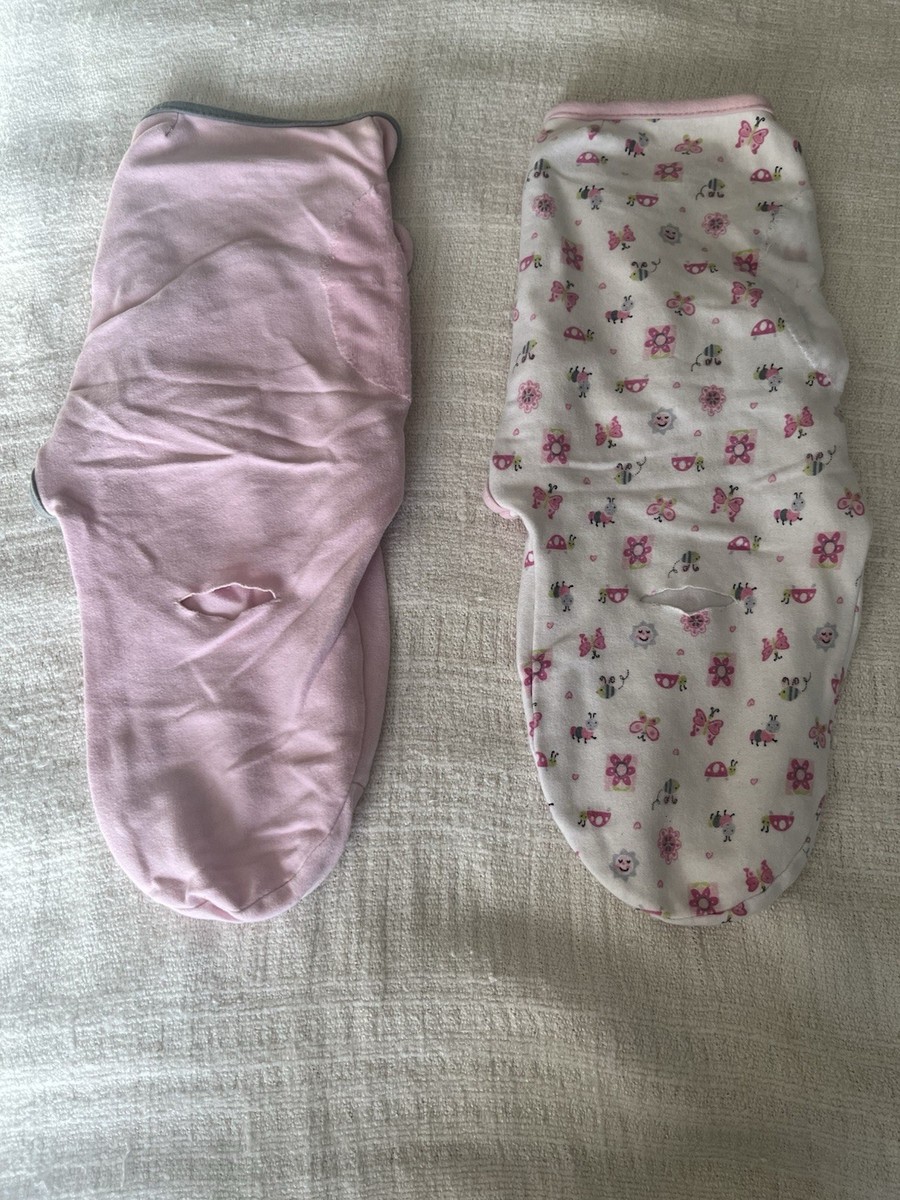 Swaddle Me Set of S/M Pink Girls Baby Swaddle EUC