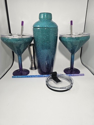 Glitter Ombre Cocktail Shaker Tumbler Set