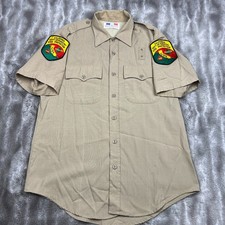 Vintage California Dept of Forestry Shirt Mens Large Brown Flying Cross CDF
