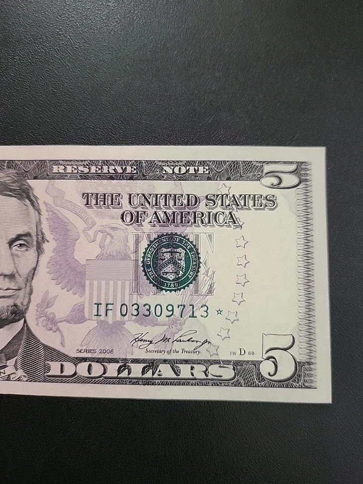 2006 Federal reserve notes $5  star Fresh Nice Notes Extra Extra Fine - Image 3 of 4