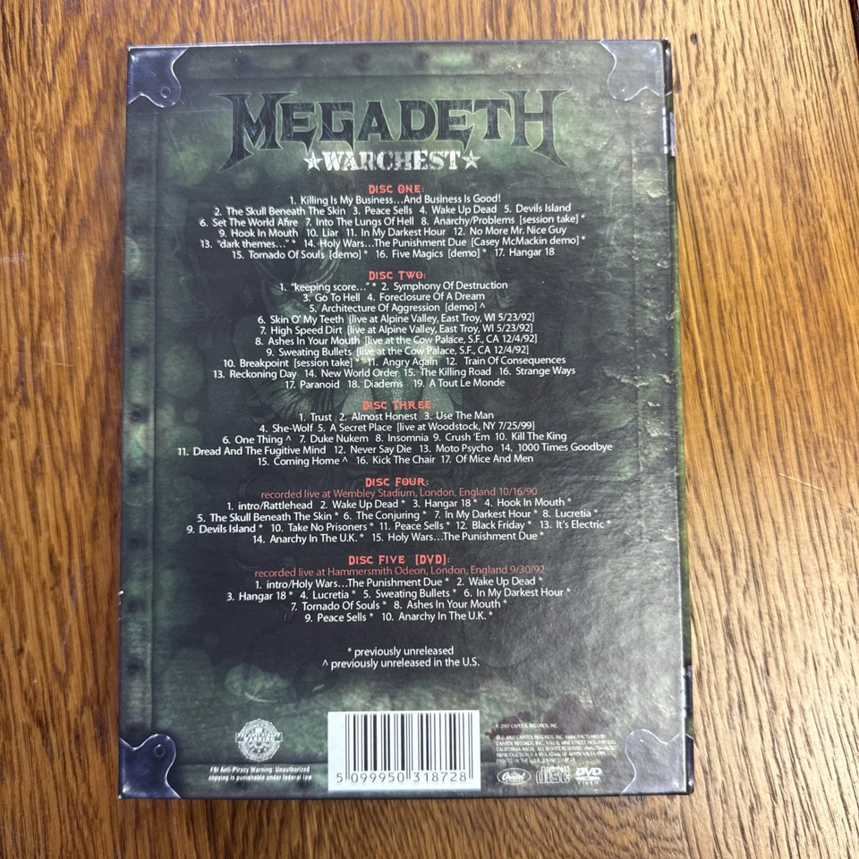 Warchest by Megadeth(CD, 2007)Box Set 4-CD, 1-DVD, Book-Previously Unreleased US - Image 2 of 4