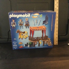 NIB Playmobil Super 4 6695 Royal Tribune With Alex Joust 70pc