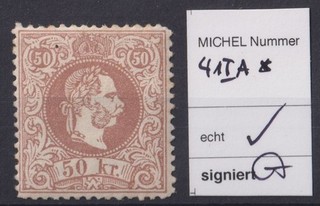 = Austria Mi. No. 41 IA tested Goller BPP 50 M € =