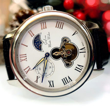 Graf von Monte Wero Automatik Herrenuhr 47mm Open Heart Tag/Nacht Elegant 