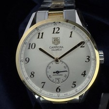 TAG Heuer Carrera Calibre 6 WAS2150 39mm 18k Gold Bezel Silver Dial Two-Tone