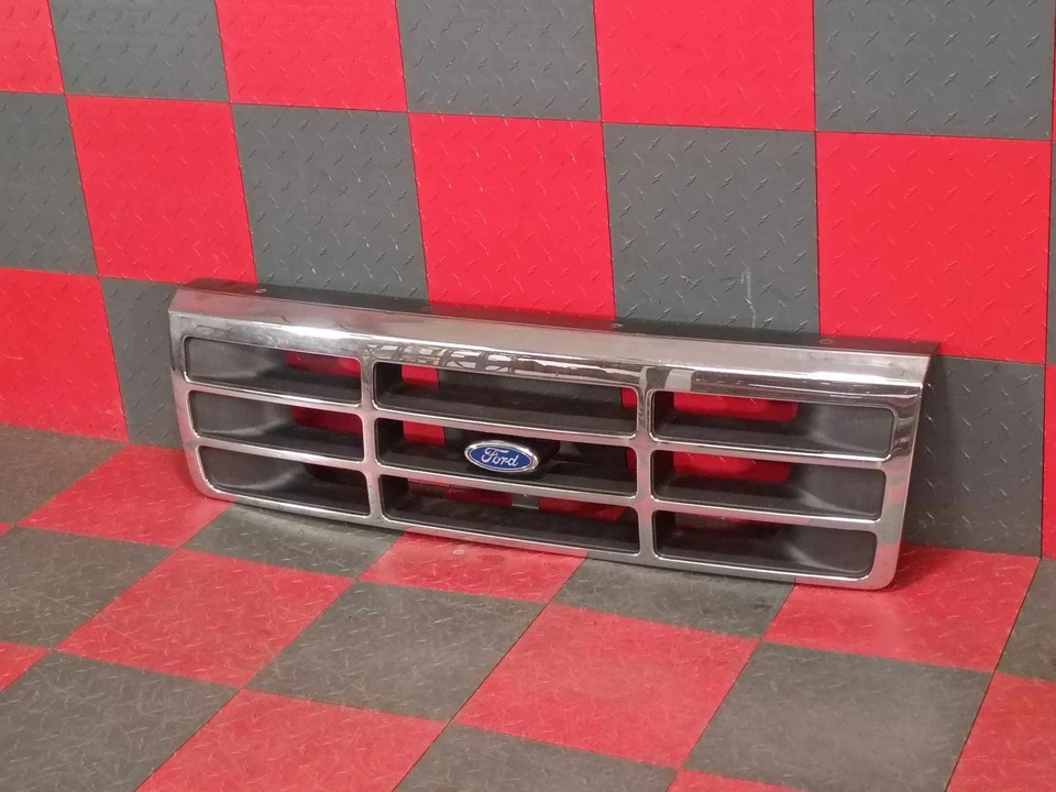 Conjunto de parrilla delantera cromada Ford F150 F250 92-97 Foto 3 de 4