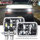 Pair For Chevy Express Cargo Van 1500 2500 3500 7x6 5x7 LED Headlights