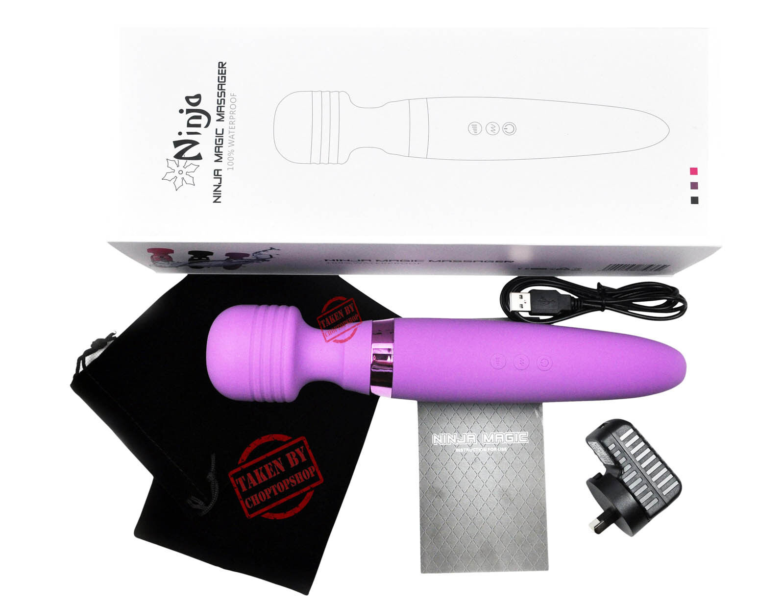 Cordless Waterproof Magic Wand Personal Massager Vibrator