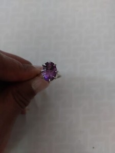 Genuine Amethyst Solitaire Ring
