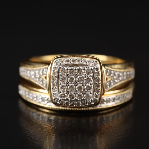 NWT DIAMOND RING SET SIZE 8 (0.56 CTW) STERLING SILVER