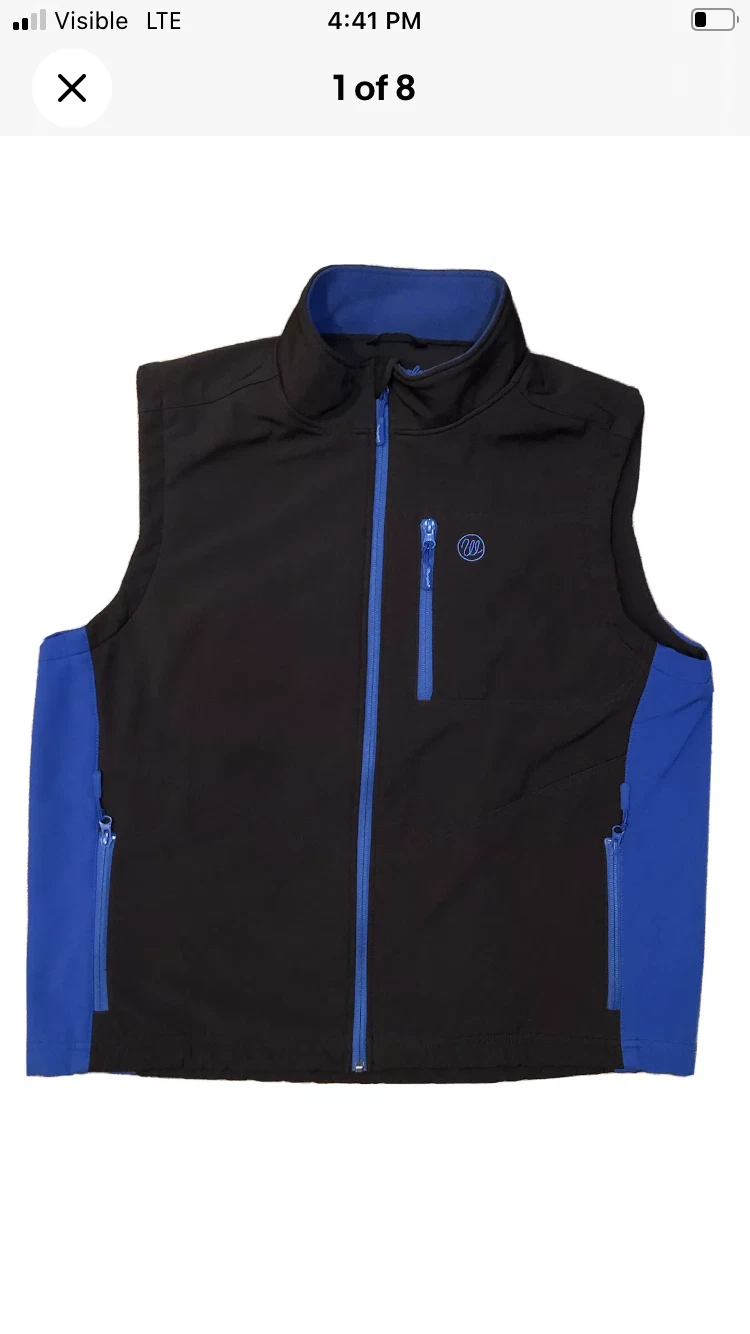 Wrangler Men’s Medium M Hiking Trail Outdoor Vest Black Blue MJK018X 🚚FREE📦
