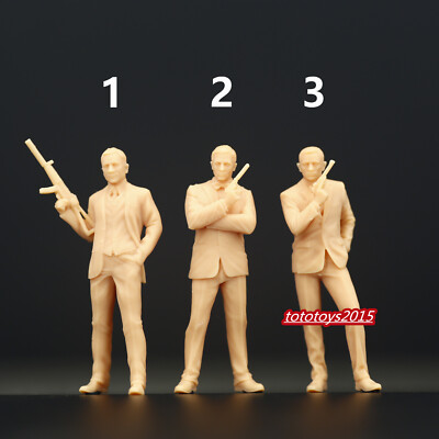 3pc 1/87 James Bond  Scene Prop Miniture Action Figure Doll Fit Cars Vehicles