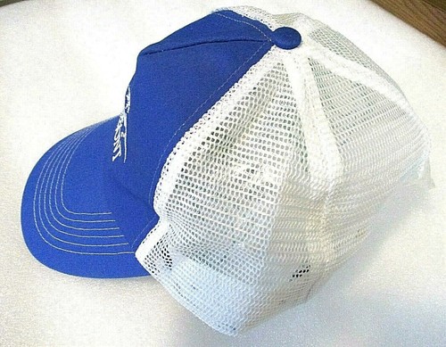 Ride Vermont State Advertising Trucker Mesh Vented Blue Adjust-Snapback Hat - Picture 2 of 7