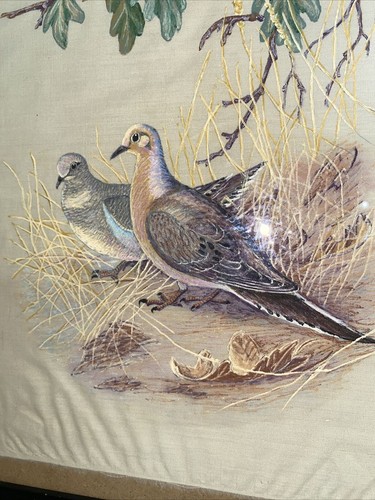 Vintage Original Painting On Silk Fantastic Piece Of Art Framed - Picture 19 of 19
