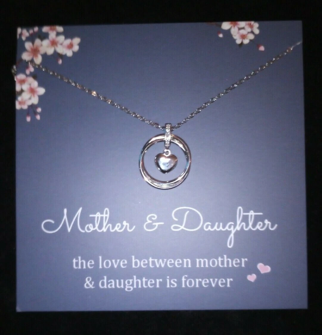 Sterling silver mother and daughter necklace sale