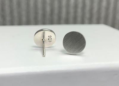 925 Sterling Silver Handmade Heavyweight Circle Stud Earrings