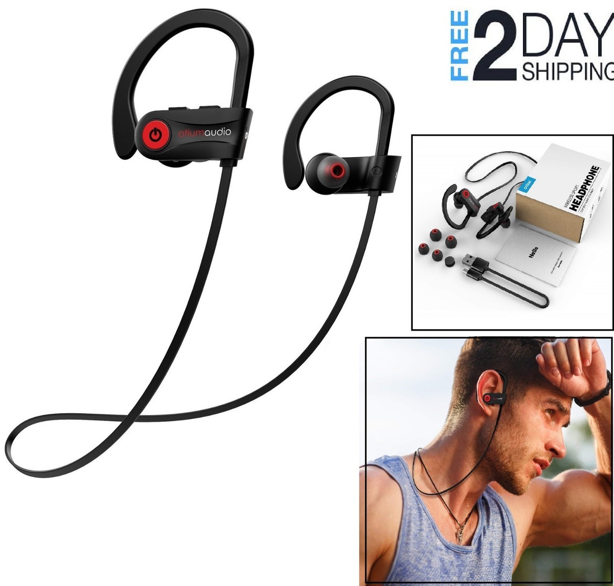 Bluetooth Headphones Wireless Earbuds Sport Running Audifonos Waterproof  Gym NEW