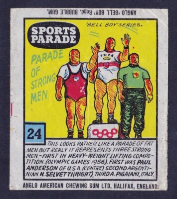 Anglo American (Bell Boy) SPORTPARADE 1960 #24 PAUL ANDERSON Gewichtheben