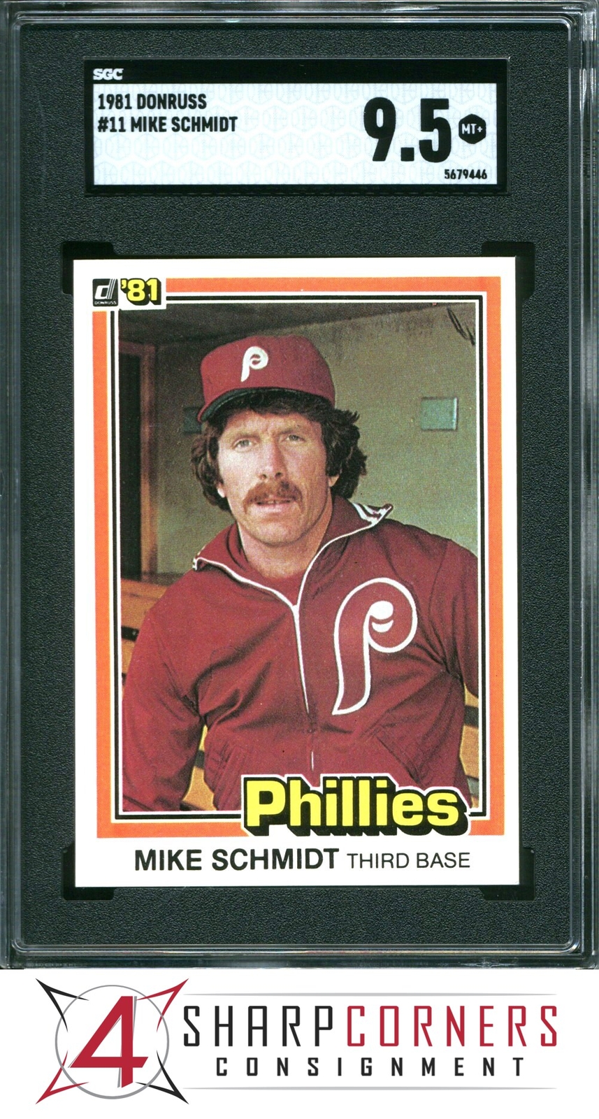 1981 DONRUSS #11 MIKE SCHMIDT PHILLIES HOF SGC 9.5