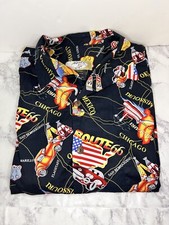 High Surf Shirt Mens Size L Button Up Hawaiian Route 66 Black Casual Summer