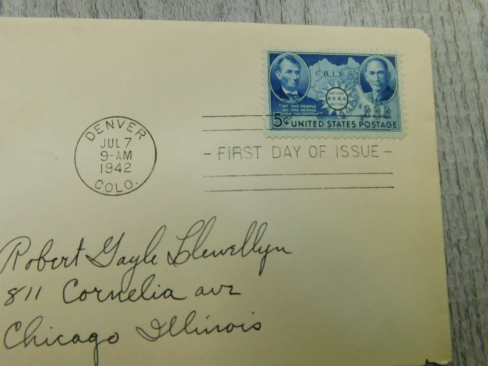 First Day Of Issue Denver CO 1942 China Of For the People  Stamps Posted Cover - Image 2 of 3