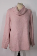J Jill S Pink Cotton Blend Fuzzy Knit Cowl Neck Sweater