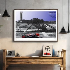Helio Castroneves Racing Poster INDYCAR Barber Park Race Track Wall Art Print