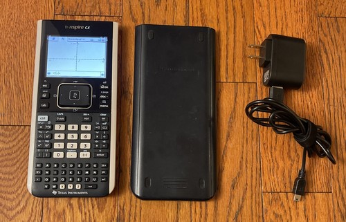Texas Instruments TI-Nspire CX Graphing Calculator Black Charging Cable & Cover