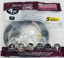 CERTIFIED APPLIANCE ACCESSORIES 90-2060 ELECTRIC RANGE CORD 4FT 125/250V