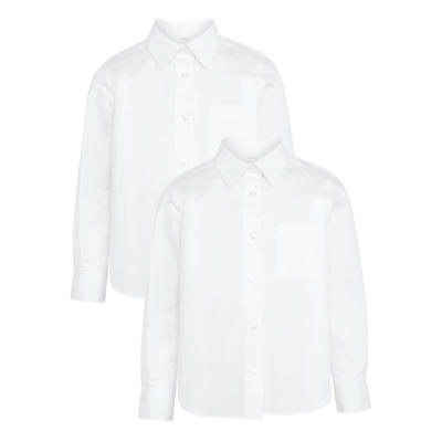 John Lewis Mädchen Langarm Schulbluse, 2er Pack Weiß Alter 4 Brustumfang 21,75''
