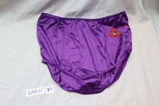Vintage NYLON Panties Smart Fit Sz 10 Purple Pin-Up Retro Embroidered Red Hat