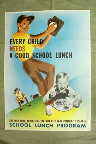 School Lunch Program - Every Child (1942) 20x28 US WWII Advertising Poster - 第 1/1 張圖片
