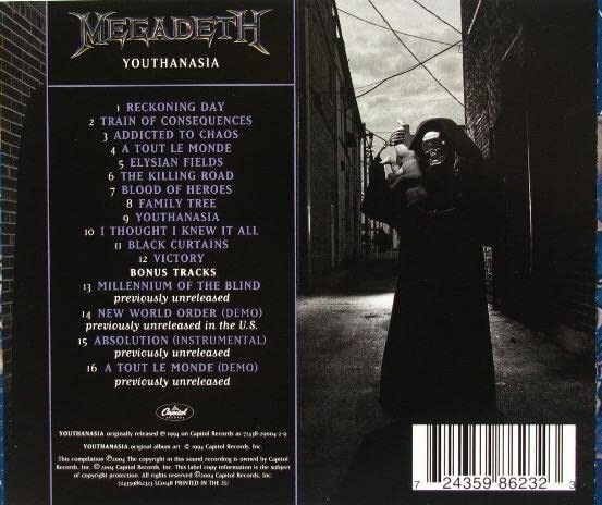 Megadeth - Youthanasia - CD Remixed/Remastered - NEW & SEALED | eBay