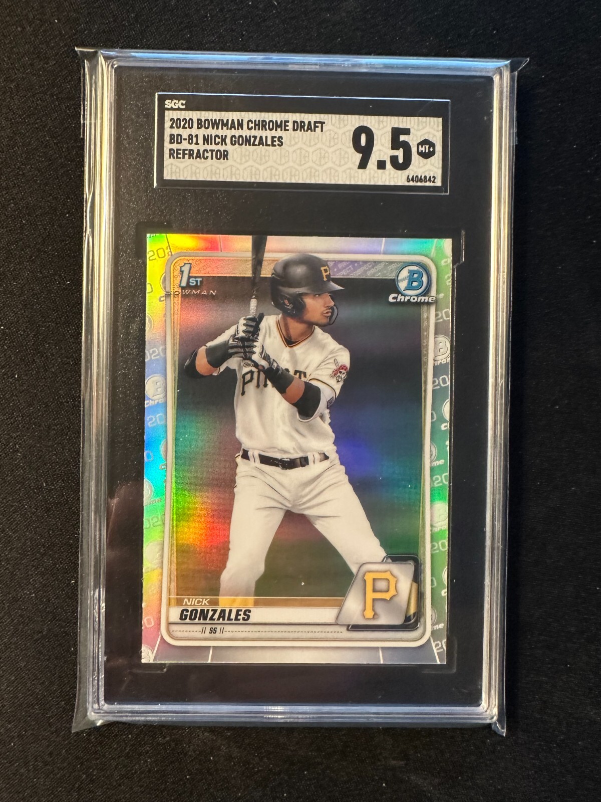 2020 Bowman Chrome Draft Nick Gonzales Pirates 1st REFRACTOR  SGC 9.5
