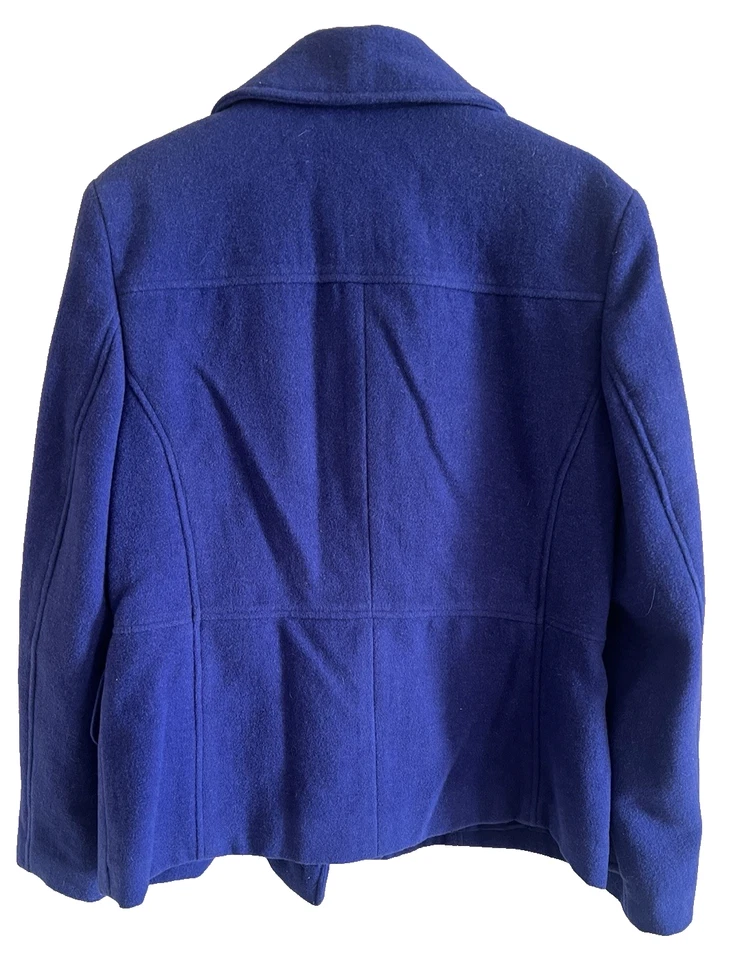 Abrigo Chaqueta de Vestido Forrado Mezcla Lana Con Botones Azul Grande Charter Club De Colección Talla 16 Foto 2 de 3