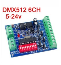 DMX 512 6CH RGB Decoder 6 Channel 4A/CH Controller For LED 5050 RGB Strips-
